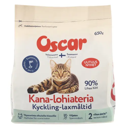 Корм для кошек Oscar 650 г, мука из курицы и лосося