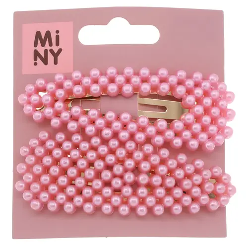 Заколка для волос Miny, 2 шт., жемчуг, розовый/натурально-белый