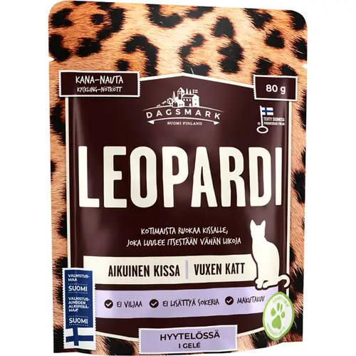 Корм для кошек Dagsmark 80 г Leopard курица-говядина в желе