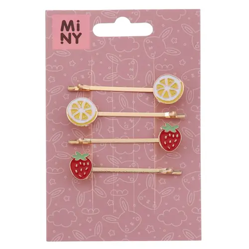 Детская заколка для волос Miny 4 шт. лимон, клубника