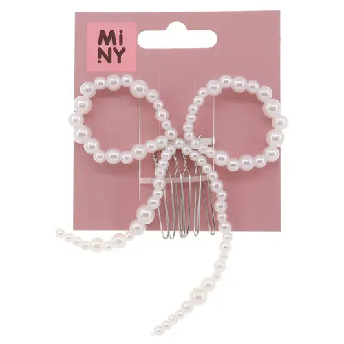 Заколка для волос Miny с жемчугом, белая