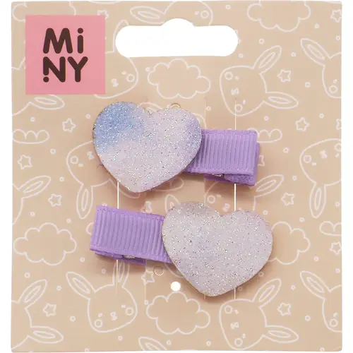 Шпилька для волос Miny 2 шт. сердце, сиреневый
