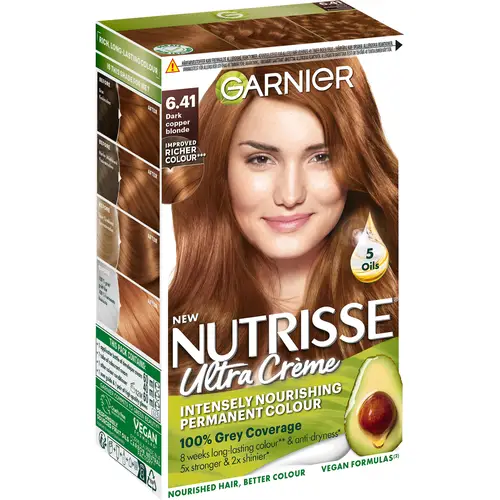 Стойкая краска Garnier Nutrisse Ultra Crème 6.41 Темно-медный блондин