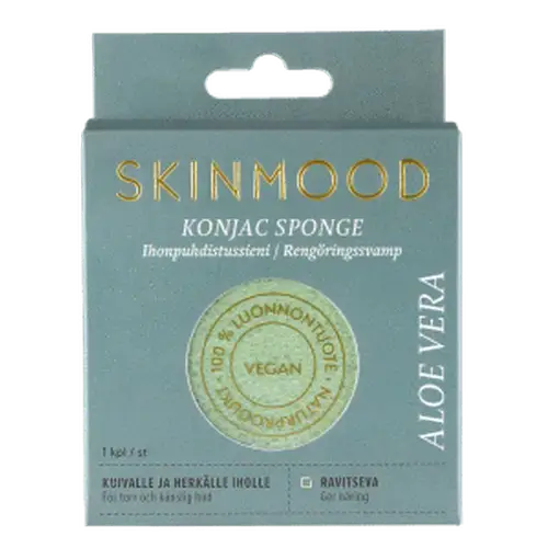 SkinMood Konjac Sponge Aloe Vera - Губка для лица для сухой и чувствительной кожи 1 шт.