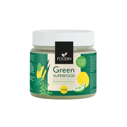Foodin Green Superfood Fresh Lemon-Lime - зеленая порошковая смесь 120 г