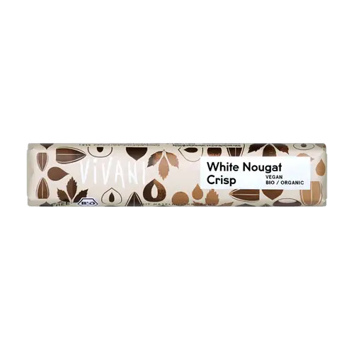 Vivani White Nougat Crisp — плитка органического белого шоколада с нугой 35 г — дата 03/2026