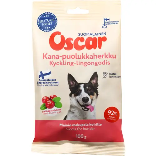 Лакомство для собак Oscar 100 г курица-клюква