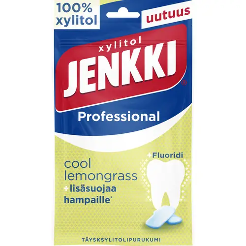 Жевательная резинка Jenkki Professional 90 г Cool Lemongrass + Fluoride