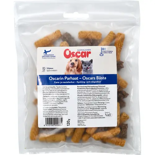 Лакомство для собак Oscar 120 г Oscar's Best курица и говядина