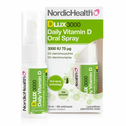 Спрей для перорального применения Nordic Health Dlux 3000 Daily Vitamin D Spray - Витамин D3 75 мкг 15 мл