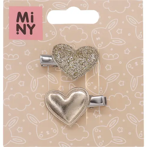 Шпилька для волос Miny 2 шт. сердце, золото