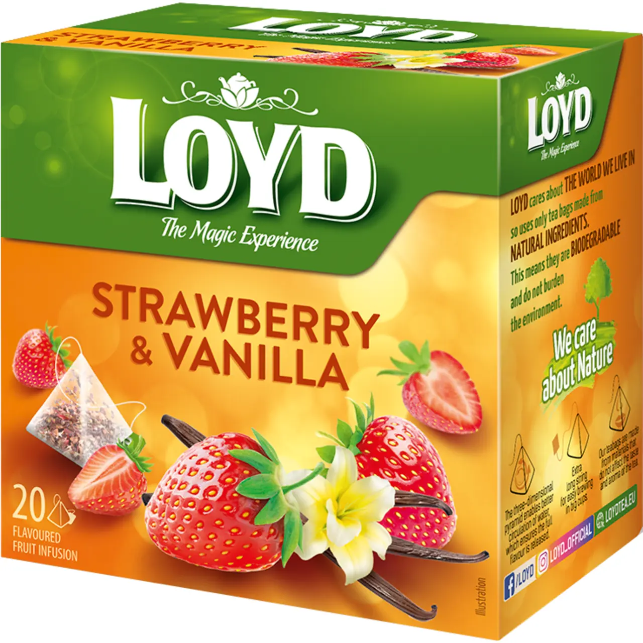 Фруктовый чай Loyd 20 шт. Клубника-ваниль, пирамидка