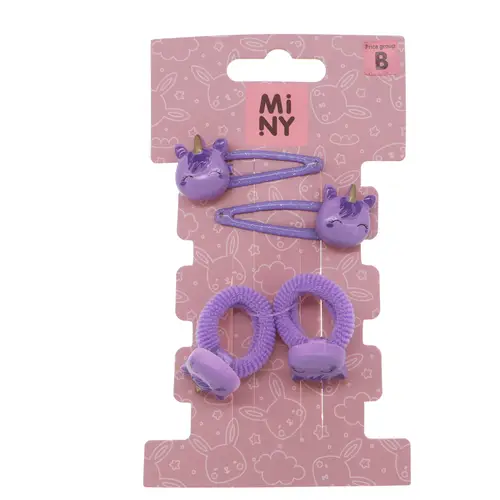 Детские заколки для волос 2 шт. и бантики для волос 2 шт. Мини единорог