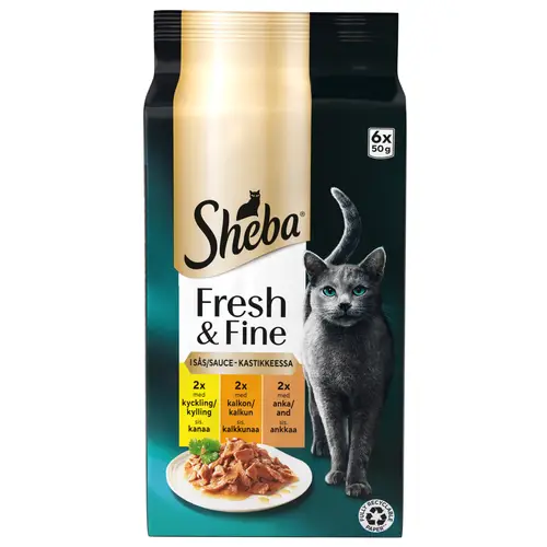 Корм для кошек Sheba 6 x 50 г. Свежее и изысканное разнообразие мяса птицы в соусе