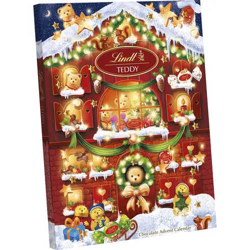 Рождественский календарь Lindt 170 г молочный шоколад Teddy House