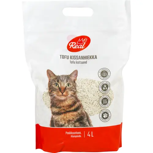 Наполнитель для кошачьего туалета Real Cat 2,3 кг 4 л Тофу
