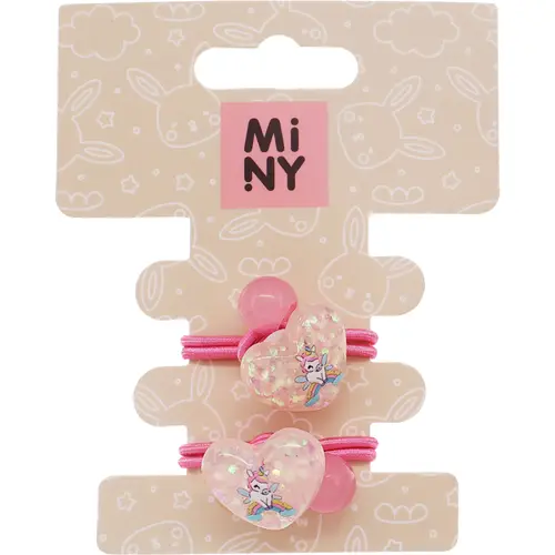 Бантики для волос Miny 2 шт. сердце, розовые