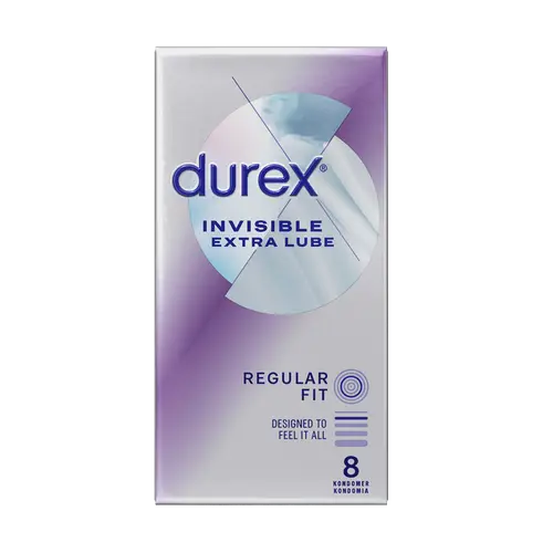 Durex Invisible Extra Lube - Презервативы 8 шт.