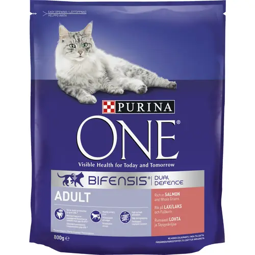 Корм для кошек 800 г. Взрослый лосось и цельные зерна