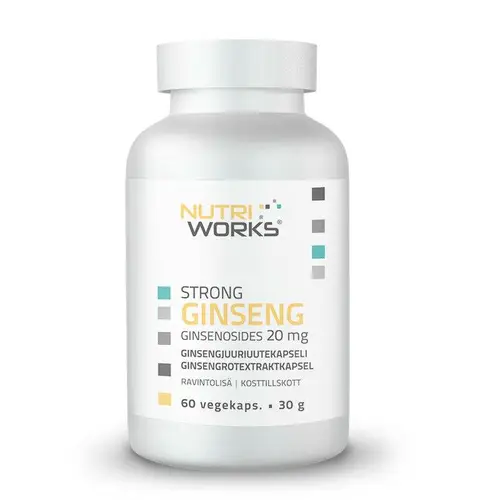 Nutri Works Strong Ginseng - экстракт корня женьшеня в капсулах, 60 капсул.