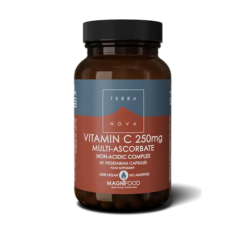 Terranova Витамин С 250 мг Мульти-аскорбатный некислотный комплекс 50 капсул.