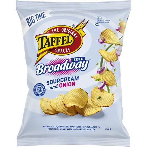 Картофельные чипсы Taffel 260 г Broadway Less Fat