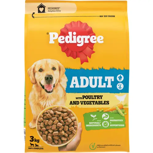 Корм для собак Pedigree 3 кг для взрослых птиц и овощей