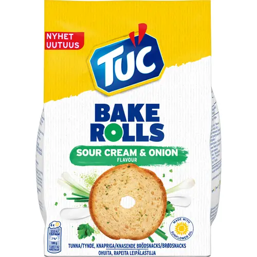 Хлебные чипсы TUC 150 г Bake Rolls Sour Cream & Onion