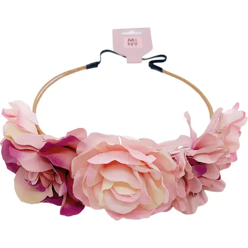 Детская повязка на голову Miny с цветами розовая