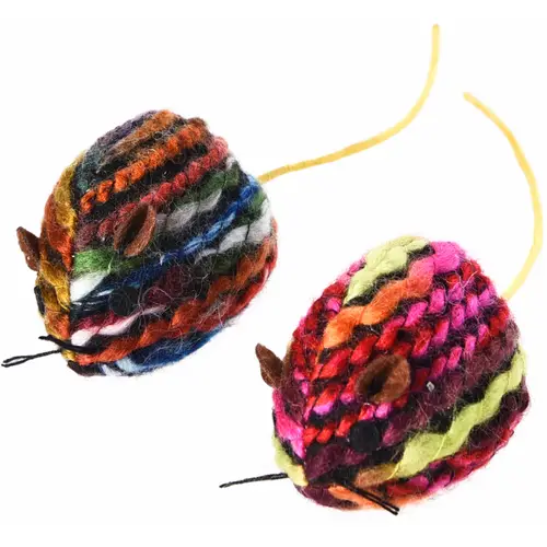 Игрушка для кошек Real Cat, 2 шерстяные мышки