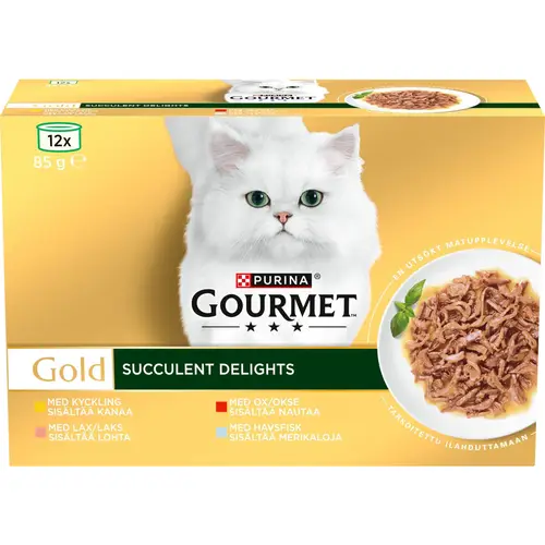 Корм для кошек Gourmet 12 x 85 г, ассортимент Gold Succulent Delights