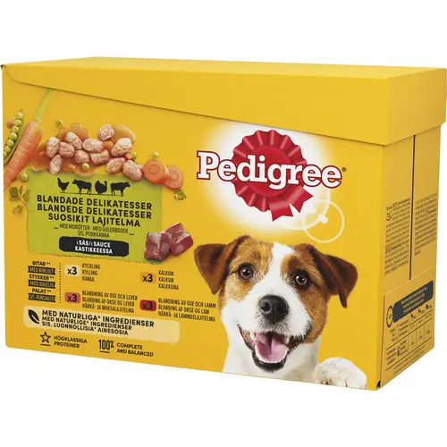 Корм для собак Pedigree 12 x 100 г, соус для взрослых