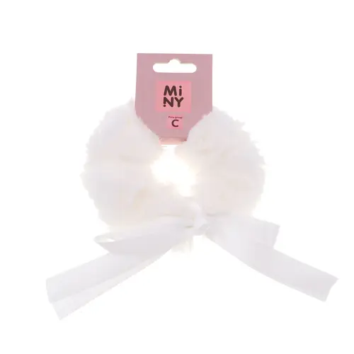 Волосы пончик Мини бант белый