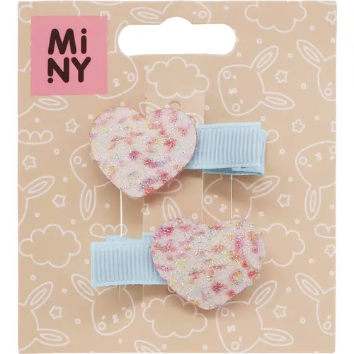 Шпилька для волос Miny 2 шт. сердце, светло-голубая
