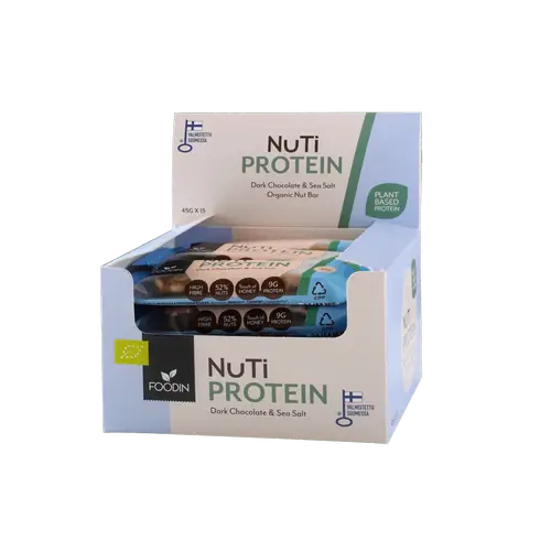 Протеиновый батончик Foodin NUTI с темным шоколадом и морской солью, 45 г x 15 шт., оптовая упаковка
