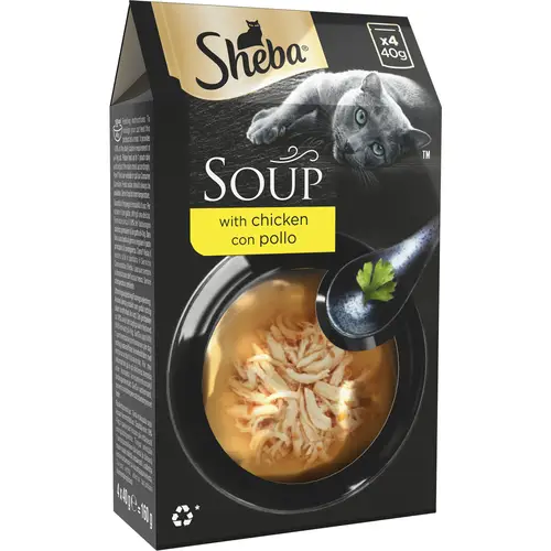 Корм для кошек Sheba 4 x 40 г Куриный суп