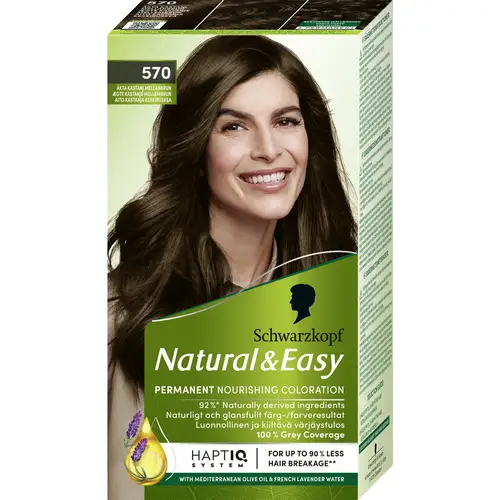 Краска для волос Schwarzkopf Natural & Easy 570 Натуральный каштановый средне-коричневый