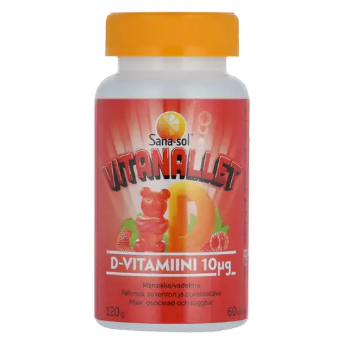 Sana-Sol Vitanallet Vitamin D Strawberry/Raspberry 60 pcs