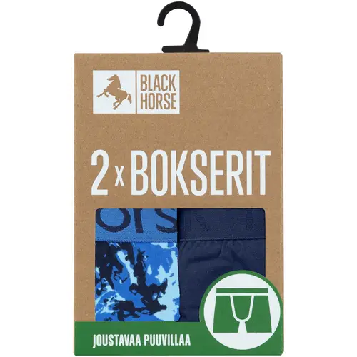 Мужские хлопковые боксеры Black Horse Blue 2 шт./коробка