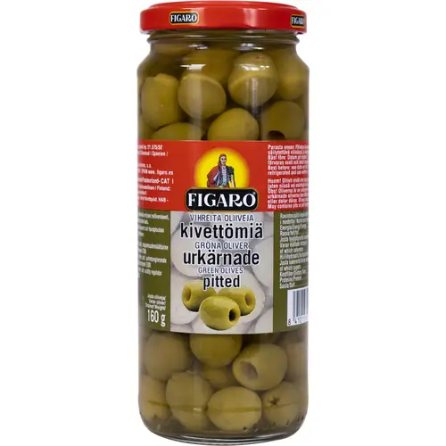 Оливки Фигаро 340 г / 160 г зеленые без косточек