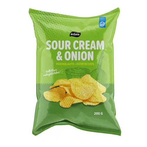 Чипсы картофельные Priima 200 г Сметана и лук
