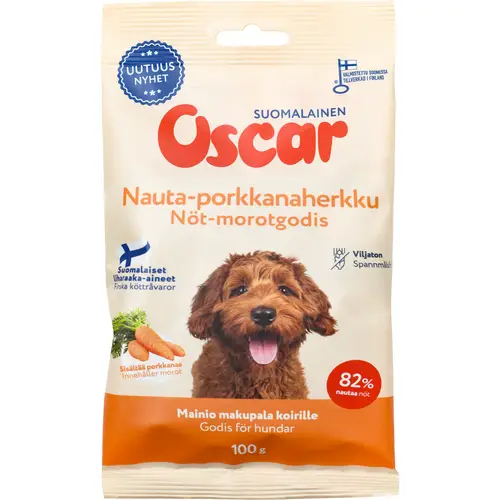 Лакомство для собак Oscar 100 г говядина и морковь