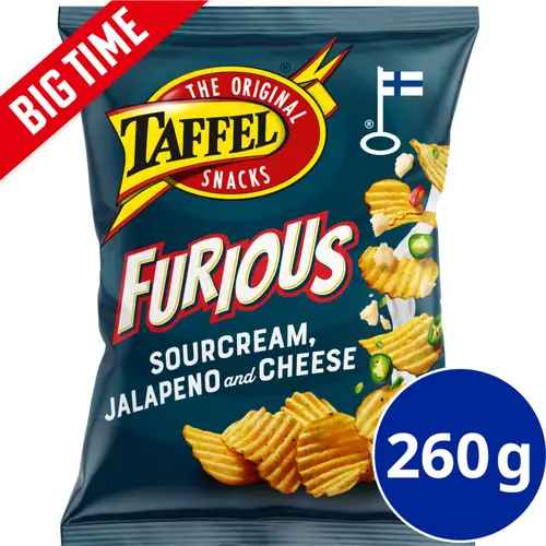 Картофельные чипсы Taffel 260 г Furious Sourcream Chili Jalapeno & Cheese