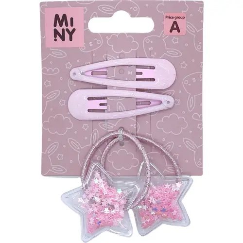 Детская заколка для волос 2 шт. + петля для волос 2 шт. Miny