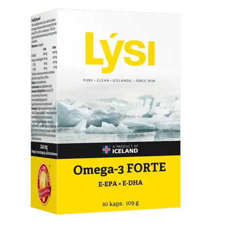 Рыбий жир Lysi Omega-3 FORTE в капсулах 80 капсул.